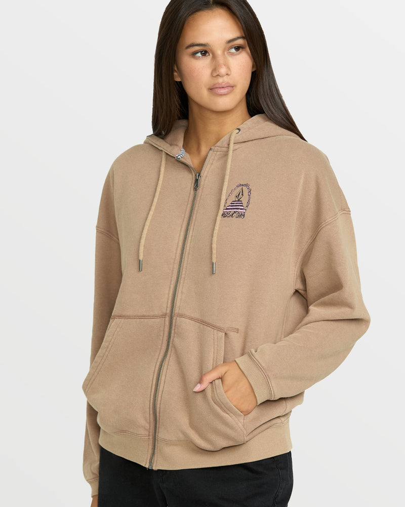 WOMEN'S STONE ART UP ZIP